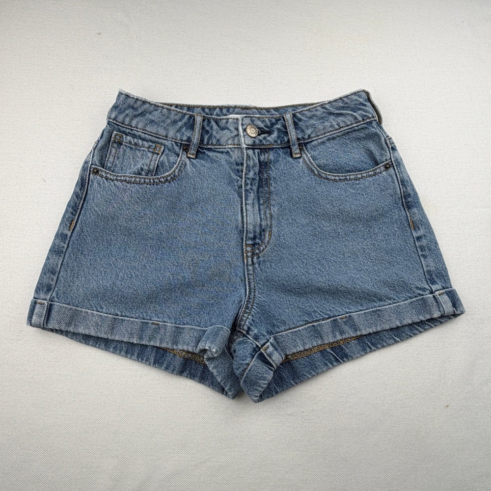 PacSun Denim Shorts Womens 25 Blue Good Cuffed High Waisted Mom Shorts